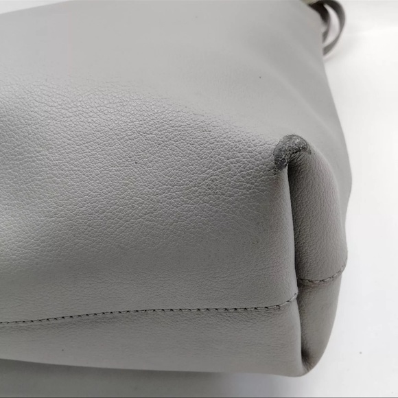 Pre-Owned YVES SAINT LAURENT Toy Supple Leather Shopping Tote Bag Gray - Picture 6 of 9